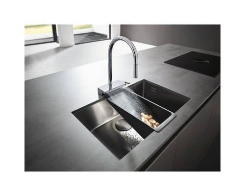 Hansgrohe Aquno Select M81 Смеситель для кухни, 1 отв., с вытяжным душем, 3jet, каскад, sBox, цвет: хром. 73831000 Hansgrohe Aquno Select M81 Смеситель для кухни, 1 отв., с вытяжным душем, 3jet, каскад, sBox, цвет: хром. 73831000