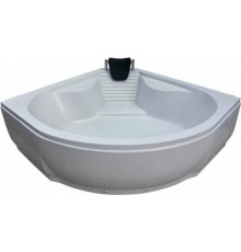 Акриловая ванна WEMOR 150/150/55 C 150x150 см, угловая, с каркасом, с экраном, со сливом-переливом, с подголовником, четверть круга