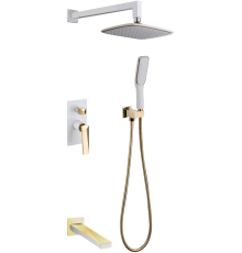 Душевой комплект Boheme Venturo 384-W-2 белый, золото