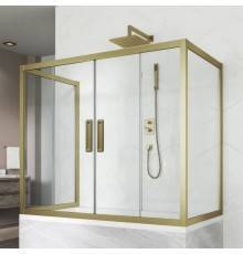 Шторка на ванну Kubele DE019 P4U-CLN-BR, 170х70 см, профиль бронза