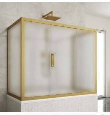 Шторка на ванну Kubele DE019 P3U-MAT-BR, 170х75 см, профиль бронза