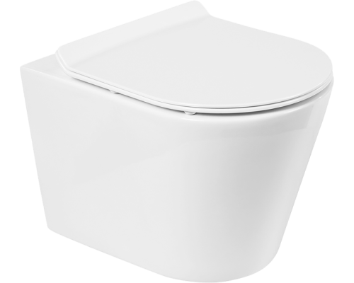 Унитаз подвесной BelBagno Flay-r BB053CHR безободковый, крышка BB2111SC с микролифтом