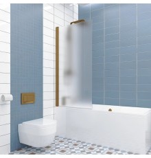 Шторка на ванну Kubele DE020 DE020P601-MAT-BR- 85х150 150х85, профиль бронза светлая, стекло матовое