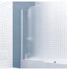 Шторка на ванну Kubele DE020 DE020P601-MAT-WTMT- 55х150 150х55, профиль белый матовый, стекло матовое
