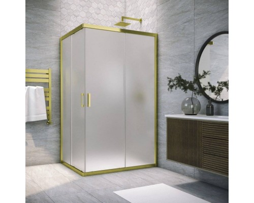 Душевой уголок Vegas Glass ZA-F Tur Novo h1900 100*90 09 10 профиль золото, стекло сатин