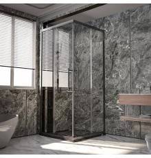 Душевой уголок Veconi Premium Trento PTC-20GR 110x90, профиль брашированный графит, стекло прозрачное