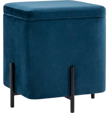 Пуф Stool Group Грейс с ящиком, синий, черный