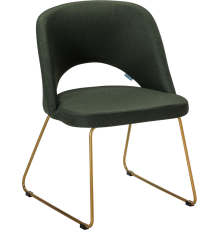 Стул R-Home Lars Link рогожка dark green, ножки золото