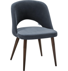 Стул R-Home Lars микровелюр diag grey, ножки темный орех