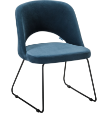 Стул R-Home Lars Link микровелюр diag blue, ножки черные