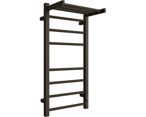 Полотенцесушитель электрический Двин Fs plaza neo 80х40, черный матовый, с полкой