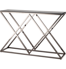 Консоль Stool Group Инсигния 115x30 см, стекло smoke, сталь тёмный хром
