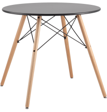 Обеденный стол Stool Group DSW D80 80x80 см, черный, ножки бук