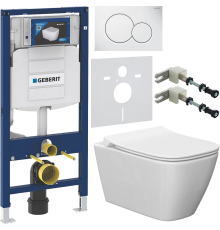 Комплект Унитаз подвесной Ideal Standard I Life B T461401 безободковый, euro white + Крышка T500301 с микролифтом + Инсталляция Geberit Duofix UP 320 111.300.00.5 + Кнопка Sigma 01 115.770.11.5 белая + Крепления 111.815.00.1 к стене + Шумоизоляция 156.050