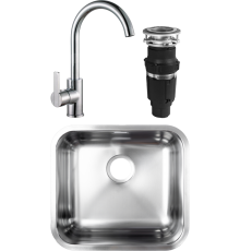 Комплект Мойка кухонная Grandex Aqua Select 200332 + Смеситель Alveus Tonia 1129053 + Измельчитель Bone Crusher BC 610-AS