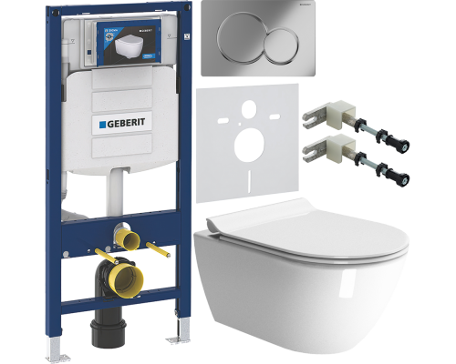 Комплект Унитаз подвесной GSI Pura 881611 безободковый + Крышка Norm MS86CSN11 с микролифтом, белая + Инсталляция Geberit Duofix UP 320 111.300.00.5 + Кнопка Sigma 01 115.770.21.5 хром + Крепления 111.815.00.1 к стене + Шумоизоляция 156.050.00.1