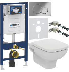 Комплект Унитаз подвесной Ideal Standard I.life A T471701 + Крышка T453101 белая + Инсталляция Geberit Duofix UP 320 111.300.00.5 + Кнопка Sigma 01 115.770.21.5 хром + Крепления 111.815.00.1 к стене + Шумоизоляция 156.050.00.1