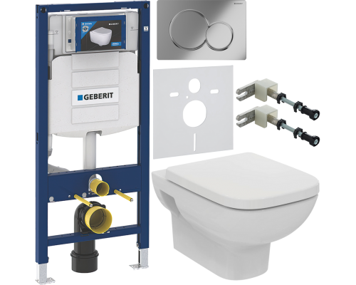 Комплект Унитаз подвесной Ideal Standard I.life A T471701 + Крышка T453101 белая + Инсталляция Geberit Duofix UP 320 111.300.00.5 + Кнопка Sigma 01 115.770.21.5 хром + Крепления 111.815.00.1 к стене + Шумоизоляция 156.050.00.1