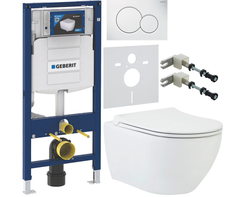 Комплект Унитаз подвесной beWash Bogen 88303201 с сиденьем микролифт белый + Инсталляция Geberit Duofix UP 320 111.300.00.5 + Кнопка Sigma 01 115.770.11.5 белая + Крепления 111.815.00.1 к стене + Шумоизоляция 156.050.00.1