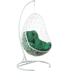 Садовое кресло BiGarden Easy White белое, подушка зеленая