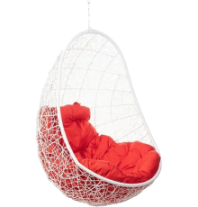 Садовое кресло BiGarden Easy White BS белое, подушка красная, без стойки