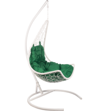 Садовое кресло BiGarden Wind White белое, подушка зеленая