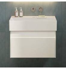 Тумба с раковиной Kerama Marazzi Logica 70 подвесная, белоснежная, без отверстий под смеситель