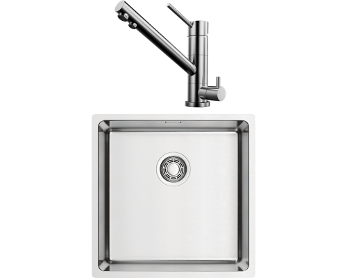 Комплект Мойка кухонная Omoikiri TADZAVA 44-U/I-IN ULTRA 15 нержавеющая сталь + Смеситель Tonami BN нержавеющая сталь