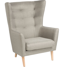 Кресло Шведский стандарт Саари Malmo 16 beige-grey, опора светлое дерево