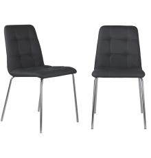 Комплект стульев BRABIX Twins CF-011 экокожа черная, ножки хром, 2 шт.