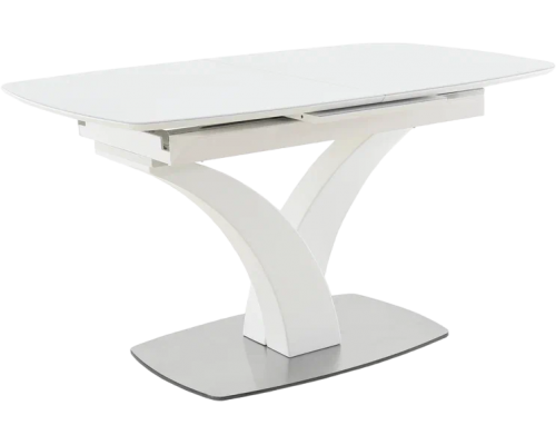 Обеденный стол AURORA Нотр-Дам Moderne со стеклом Optiwhite, 140х85 см, белый