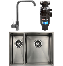 Комплект Мойка кухонная Seaman Eco Marino SME-575DL.A + Смеситель Eco Glasgow SSN-3026 + Измельчитель Bort Master Eco 91275752