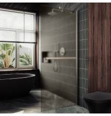 Душевая перегородка Maybahglass MGD-734-5ш 89 см, профиль хром матовый, стекло бронза матовое