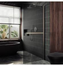 Душевая перегородка Maybahglass MGD-712-5ш 109 см, профиль хром матовый, стекло графит матовое