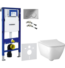 Комплект Унитаз подвесной Geberit Smyle Square GE500.685.01.1 с микролифтом + Крепления Duofix 111.815.00.1 к стене + Шумоизоляция 156.050.00.1 + Инсталляция UP 320 111.300.00.5 + Кнопка Sigma 01 115.770.21.5 хром