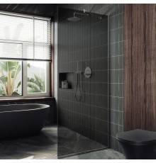 Душевая перегородка Maybahglass MGD-698-5у 79 см, профиль хром матовый, стекло графит