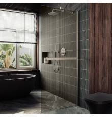 Душевая перегородка Maybahglass MGD-727-5ш 79 см, профиль хром матовый, стекло бронза
