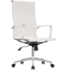 Компьютерное кресло Woodville Reus экокожа pu white, опора chrome