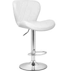 Барный стул Woodville Porch искусственная кожа, white, опора chrome