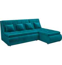 Угловой диван Mebel-Ars Дубай бархат сине-зеленый star velvet 43 black green