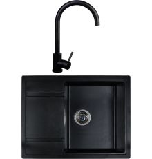 Комплект Мойка кухонная Wisent MW650-25 оникс + Смеситель W4998-3-25 оникс