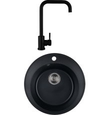 Комплект Мойка кухонная Wisent MWR510-26 антрацит + Смеситель W4998-4-26 антрацит