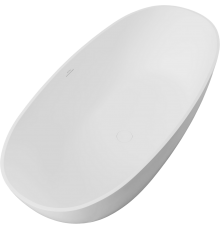 Ванна из искусственного камня Allen Brau Krion Oval 170x80 см, отдельностоящая, овальная, со сливом-переливом, белая матовая