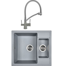 Комплект Мойка кухонная Wisent MWQ580-29 грэй + Смеситель W4855-29-9 грэй