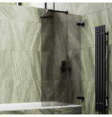 Шторка на ванну Maybahglass MGV-647-6 40 см, профиль черный, стекло бронза матовое
