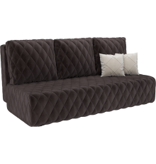 Диван Mebel-Ars Роял бархат шоколадный star velvet 60 coffee, декоративные подушки бежевые