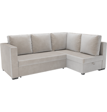 Угловой диван Mebel-Ars Мансберг бархат бежевый star velvet 6 light beige