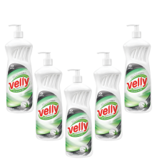 Набор Grass Средство для мытья посуды Grass Velly Premium с дозатором, лайм и мята, 1 л 5 шт