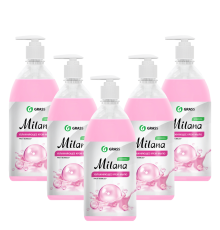 Набор Grass Жидкое мыло Grass Milana крем-мыло с дозатором, fruit bubbles, 1 л 5 шт