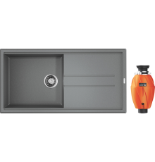 Комплект Мойка кухонная Omoikiri Tedori 100-FR leningrad grey + Измельчитель Nagare 1000
